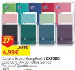 Auchan Caderno Espiral EuropBook 1 oxford promoção