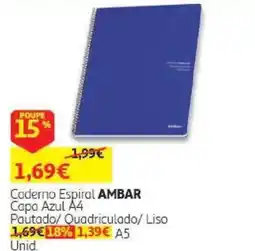 Auchan Caderno espiral ambar promoção
