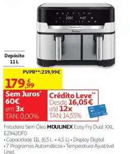 Auchan Fritadeira sem óleo moulinex easy fry dual xxl promoção