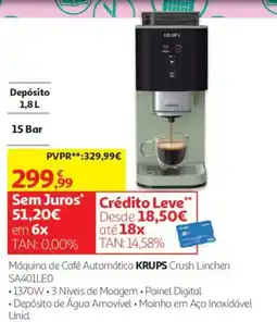Auchan Máquina de Café Automática Krups Crush Linchen SA401LEO promoção
