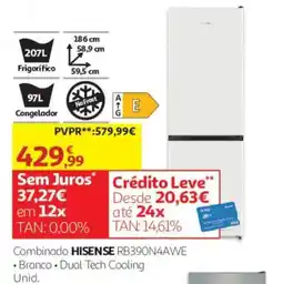 Auchan Frigorífico congelador hisense promoção