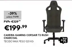 Radio Popular cadeira gaming corsair t3 rush charcoal promoção