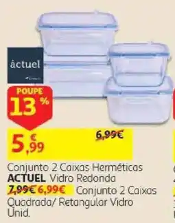 Auchan Conjunto 2 Caixas Herméticas Actual Vidro Redonda promoção