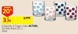Auchan Conjunto 4 Copos Vidro ACTUEL Sortido Bolas promoção