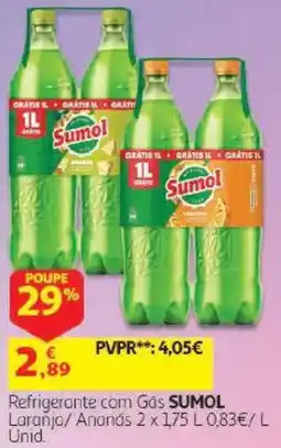 Auchan Refrigerante com Gás Sumol Laranja/Ananás promoção