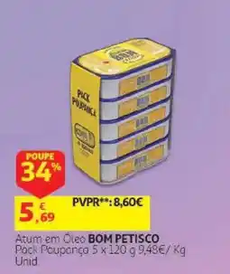 Auchan Atum em Óleo Bom Petisco promoção