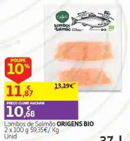 Auchan Lombos de Salmão Origens Bio promoção