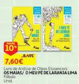 Auchan Livro de Análise de Obras Essenciais OS MAIAS/ O MEU PÉ DE LARANJA LIMA Fábula promoção