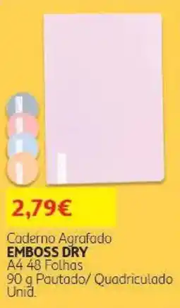 Auchan Caderno agrafado emboss dry promoção