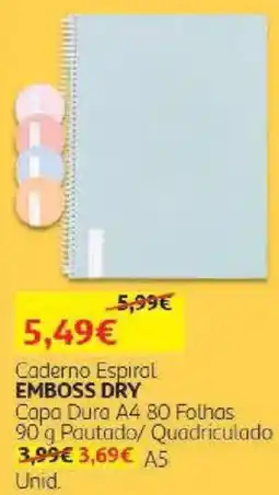 Auchan Caderno Espiral Emboss Dry promoção