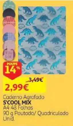 Auchan Caderno agrofado s'cool mix promoção