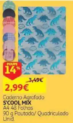 Auchan Caderno Agrofado S'COOL MIX promoção