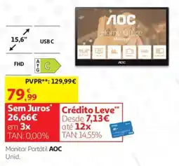 Auchan Monitor Portátil AOC promoção