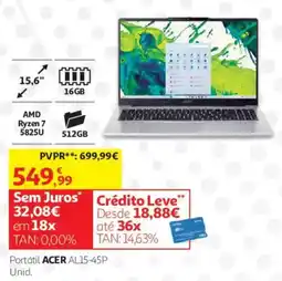 Auchan Portátil acer al15-45p promoção