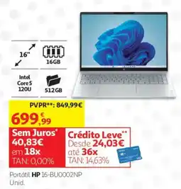 Auchan Portátil hp 16-bu0002np promoção