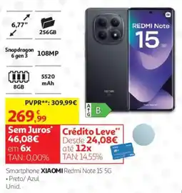 Auchan Smartphone xiaomi redmi note 15 5g promoção