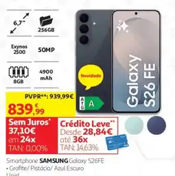 Auchan Smartphone samsung galaxy s26fe promoção