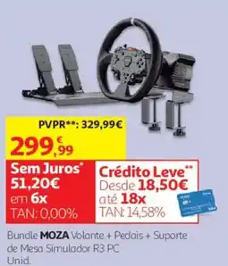Auchan Bundle MOZA Volante + Pedais + Suporte de Mesa Simulador R3 PC promoção