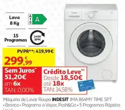 Auchan Máquina de lavar roupa indesit ima 864my time spt promoção