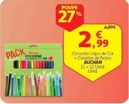Auchan Conjunto Lápis de Cor + Canetas de Feltro Auchan promoção