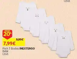 Auchan Pack 5 bodies inextenso bebé promoção