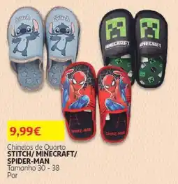 Auchan Chinelos de quarto stitch/minecraft/spider-man promoção