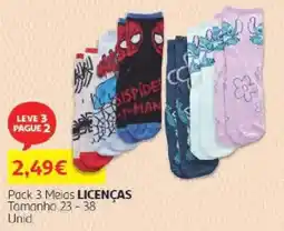 Auchan Pack 3 Meias LICENÇAS promoção