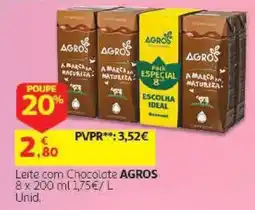 Auchan Leite com Chocolate Agros promoção