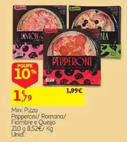 Auchan Mini Pizza Pepperoni/ Romana/ Fidambre e Queijo promoção