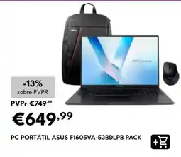 Radio Popular pc portátil asus f1605va-53bdlpb pack promoção