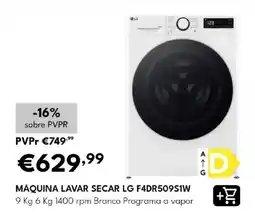 Radio Popular máquina lavar secar lg f4dr509s1w promoção