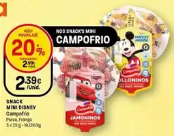Intermarché Snack mini disney campofrio promoção