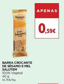 Supercor barra crocante de sésamo e mel salutem promoção