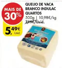 Pingo Doce Queijo de vaca branca indulac quartos promoção