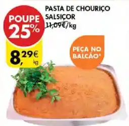 Pingo Doce Pasta de chouriço salsicor promoção