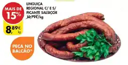 Pingo Doce Linguiça regional c/ e s/ picante salsiçor promoção