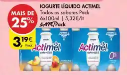 Pingo Doce Iogurte líquido actimel promoção