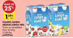 Pingo Doce Iogurte líquido aromas longa vida promoção