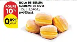 Pingo Doce bola de berlim c/creme de ovo promoção