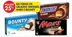 Pingo Doce gelados snickers, mars e bounty promoção