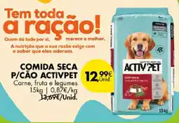 Pingo Doce comida seca p/cão activpet promoção