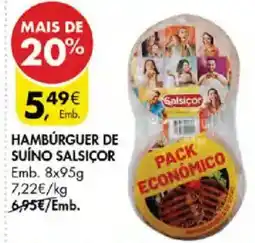 Pingo Doce Hambúrguer de suíno salsicor promoção