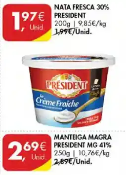 Pingo Doce Nata fresca 30% president promoção