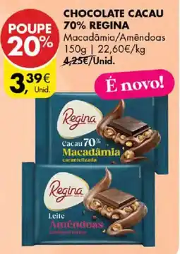 Pingo Doce Chocolate cacao regina 70% macadamia/amendoas promoção