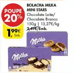 Pingo Doce Bolacha milka mini stars chocolate leite chocolate branco promoção