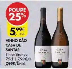 Pingo Doce Vinho Dão Casa de Santar Tinto/Branco promoção