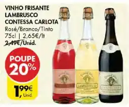 Pingo Doce vinho frisante lambrusco contessa carlota promoção