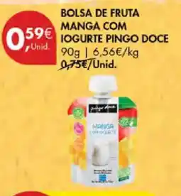 Pingo Doce Bolsa de fruta manga com iogurte pingo doce promoção