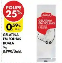 Pingo Doce gelatina em folhas koala promoção