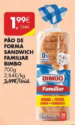 Pingo Doce Pão de forma sandwich familiar bimbo promoção